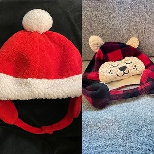 2 toddler winter Christmas hats